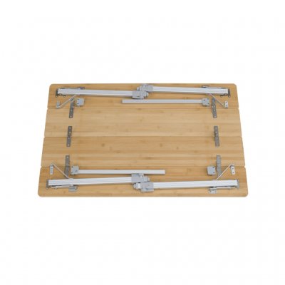 Die Beine lassen sich leicht unter den Tisch klappen