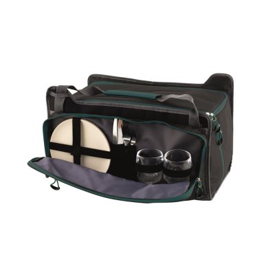 Utvändiga sido- och framfickor med blixtlås för picknickservisen