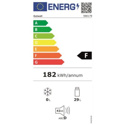 Energimärkning Outwell Deep Chill 29 kompressordriven kylbox.