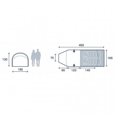 Grundriss des Kampa Wanderlight Zeltes