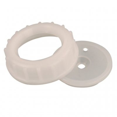 Lock med botten med hål för slang.