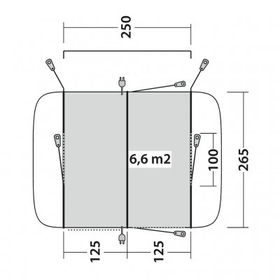 Grundriss für das Autozelt Outwell Armona