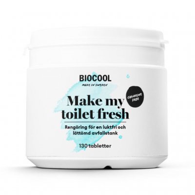 Biocool Make My Toilet Fresh sanitetstabletter för toalettankar i husvagn och husbil.