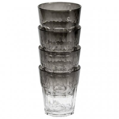 4-pack glas för camping i tåligt material.