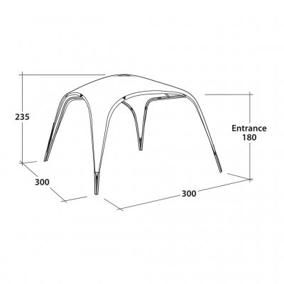 Mått för tärdgårdstältet Outwell Wakefield Shelter M