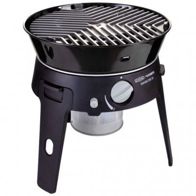 Der Grill hat eine Grillplatte.
