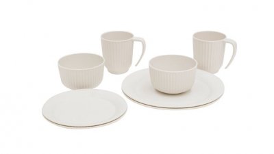 Outwell Delish Geschirrset für 2 Personen – Weiß