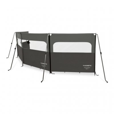 Dometic Poled Break Rest 3 Windschutz für Wohnwagen und Wohnmobil mit Fenster und Querstange.