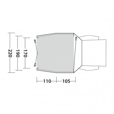 Planlösning för Outwell Dune SUV biltält