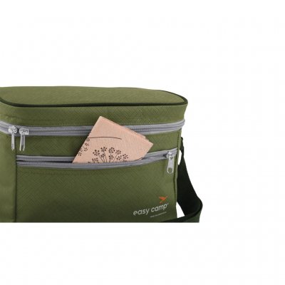 Die Kühltasche hat eine Seitentasche mit Reißverschluss.