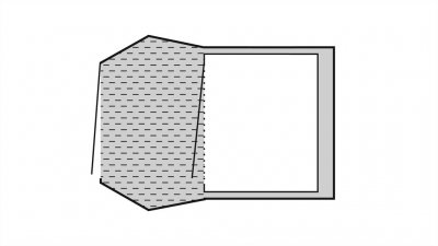 Mattan täcker hela allrummet i tältet