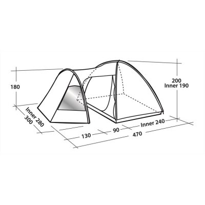 Måttskiss för Easy Camp Eclipse 500