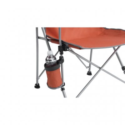 Der Stuhl verfügt über einen praktischen Getränkehalter.