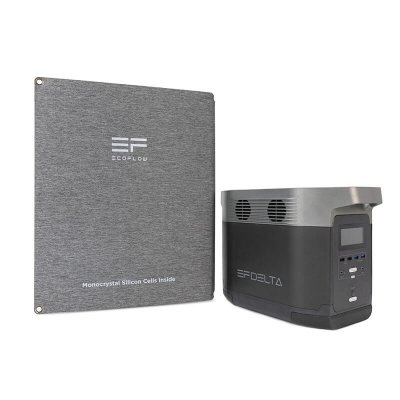 EcoFlow 110W Solpanel hopvikt med Eco Flow Delta 1300 Power Station