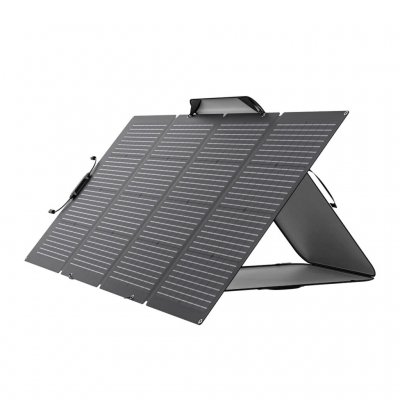 Inbyggt ställ gör solpanelen lätt att rikta mot solen.