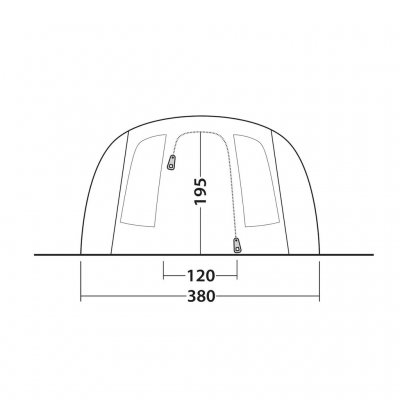 Türskizze des Familienzelts Outwell Edmonds 6 TC