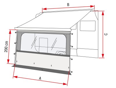Måttskiss Fiamma Blocker Pro