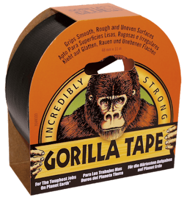 Gorilla Tejp, tålig allroundtejp för camping och friluftsliv.