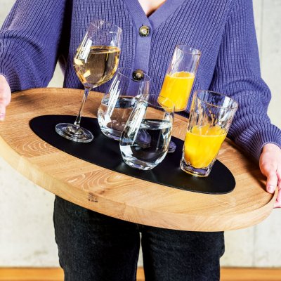 Glasen står stabilt oavsett lutning