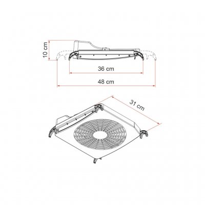 Måttskiss för fläkten