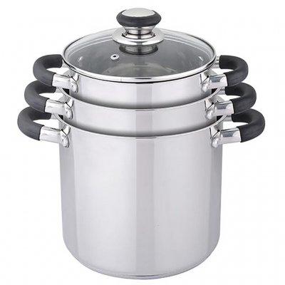 Kompaktes Topfset, das nur wenig Platz im Gepäck einnimmt.