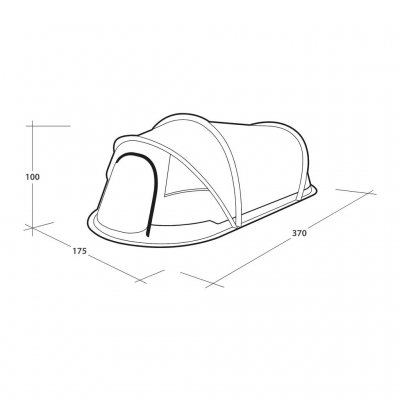 Abmessungen des Outwell Nexion 2 Ocean Campingzeltes.