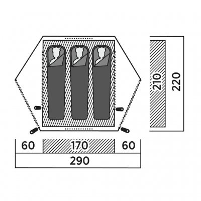Grundriss für Easy Camp Rago 3.