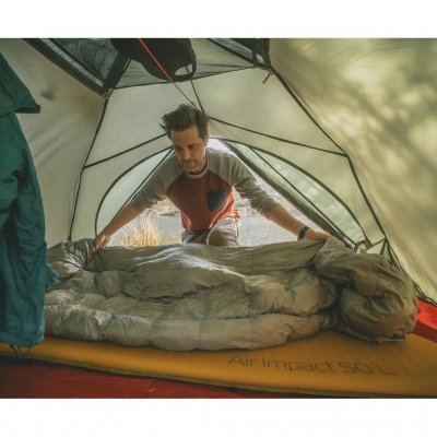 Warmer und gut packbarer Schlafsack von Robens, geeignet von Frühjahr bis Herbst.