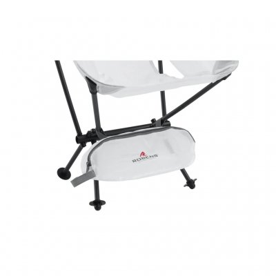 Die mitgelieferte Transporttasche kann am Rahmen unter dem Stuhl befestigt werden.