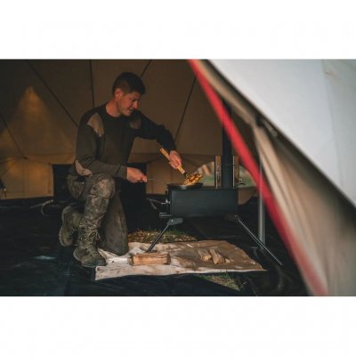 Bratpfanne für Feuer und Ofen mit einem Durchmesser von 30 cm und langem Griff