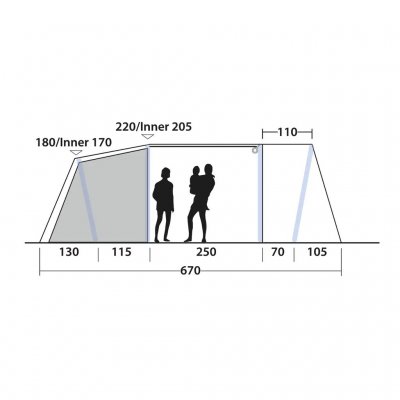 Höhe Outwell Sacramento 6 Air
