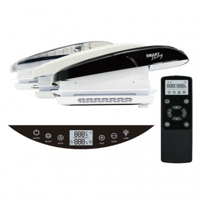 Smart Living Roof Fan finns med tre olika färger på luckan.