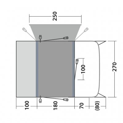 Grundriss Outwell Talladega Air Drive-Away-Vorzelt.