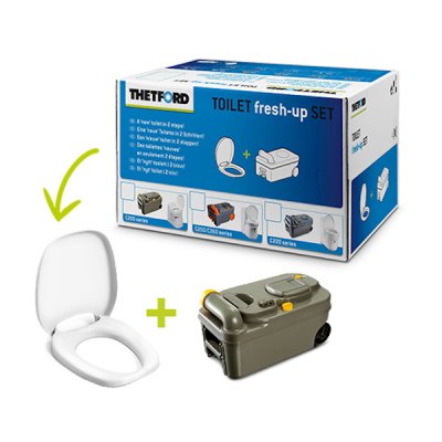 Thetford Toilet Fresh-Up Set C200 är ett renoveringskit för din husvagns eller husbilstoalett.