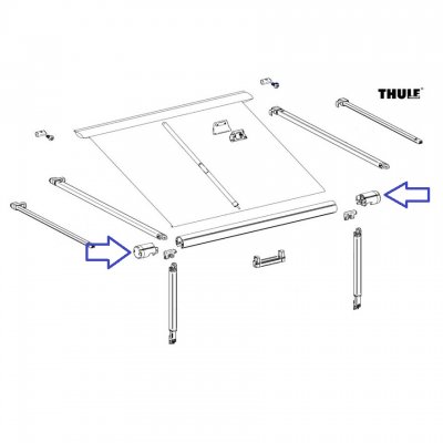 Ändkåpan för markisröret på din Thule 1200 påsmarkis.