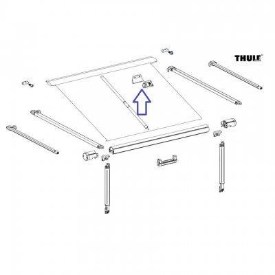 Skiss för Thule Omnistor 1200 väggfäste sidovägg