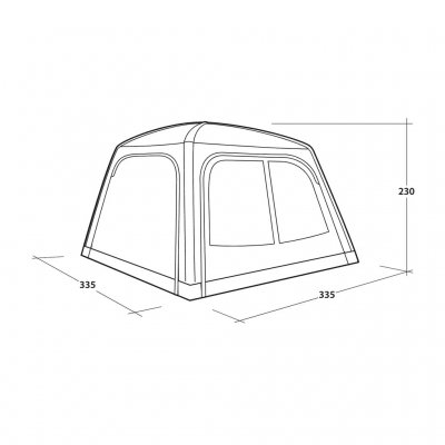 Maßskizze für das Outwell Vail Air Shelter