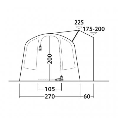 Høydemål for Outwell Wolfburg Air biltelt